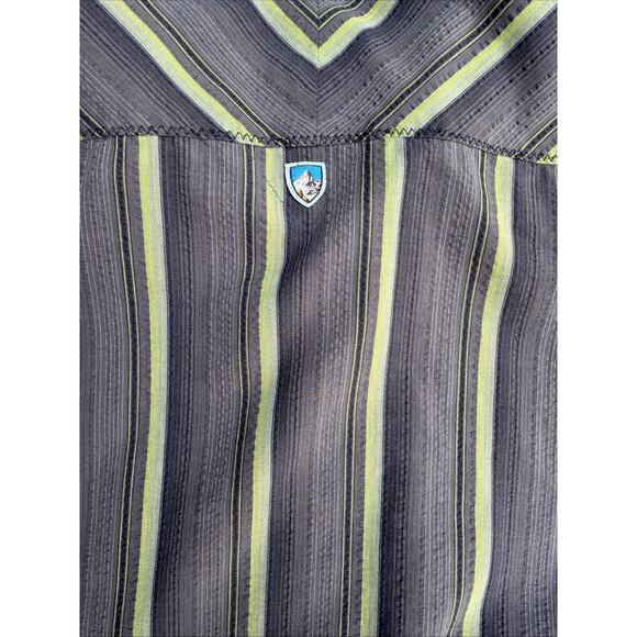 Y2K Kuhl Shirt Mens Large Colorful Striped Outerwear Button Up Casual Hiking VTG - Picture 5 of 5
